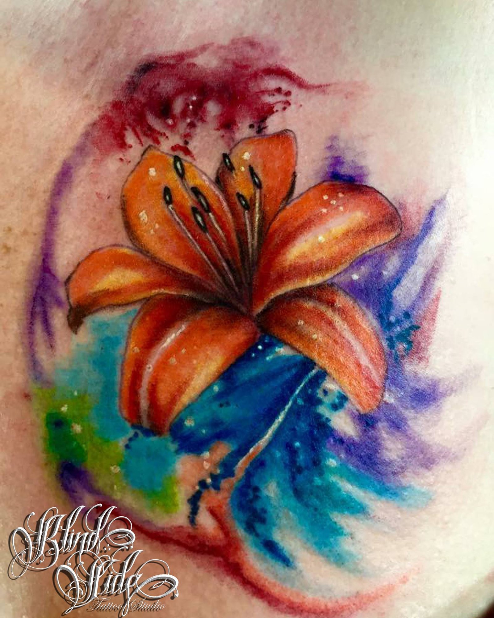 Color tattoo artwork by Blindside Tattoo