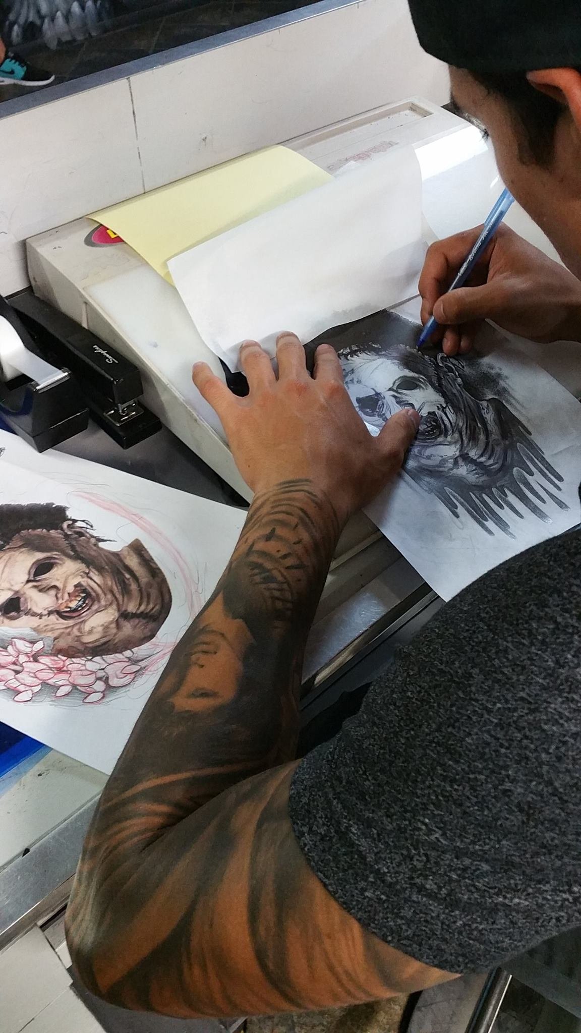 Black & grey tattoo artwork by Blindside Tattoo