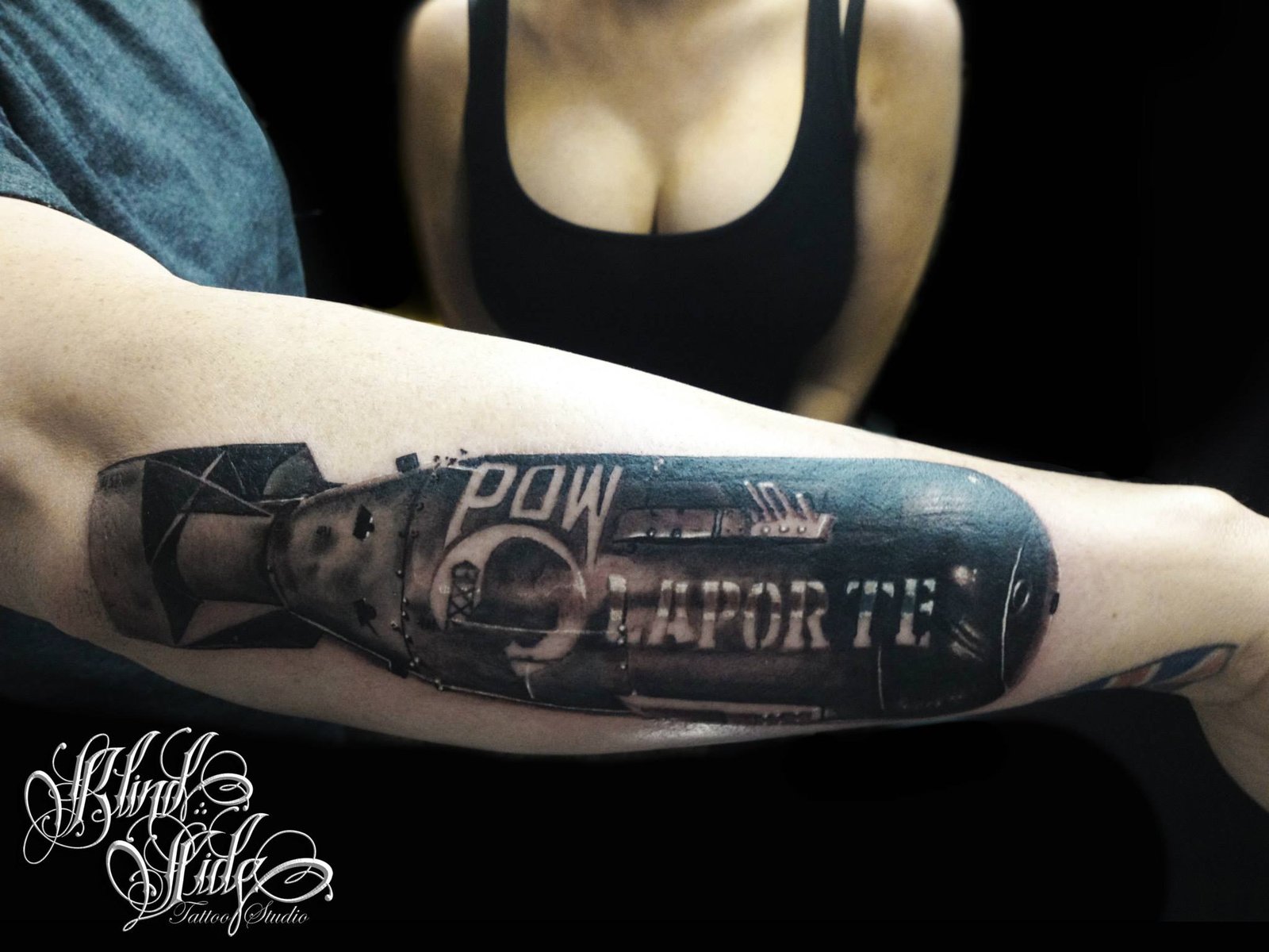 Black & grey tattoo artwork by Blindside Tattoo