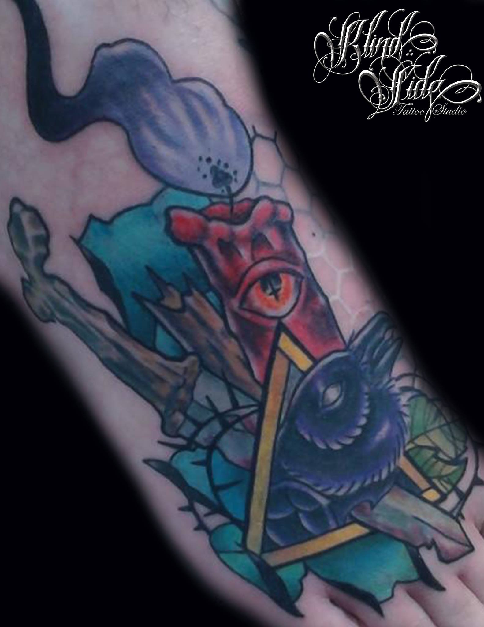 Color tattoo artwork by Blindside Tattoo