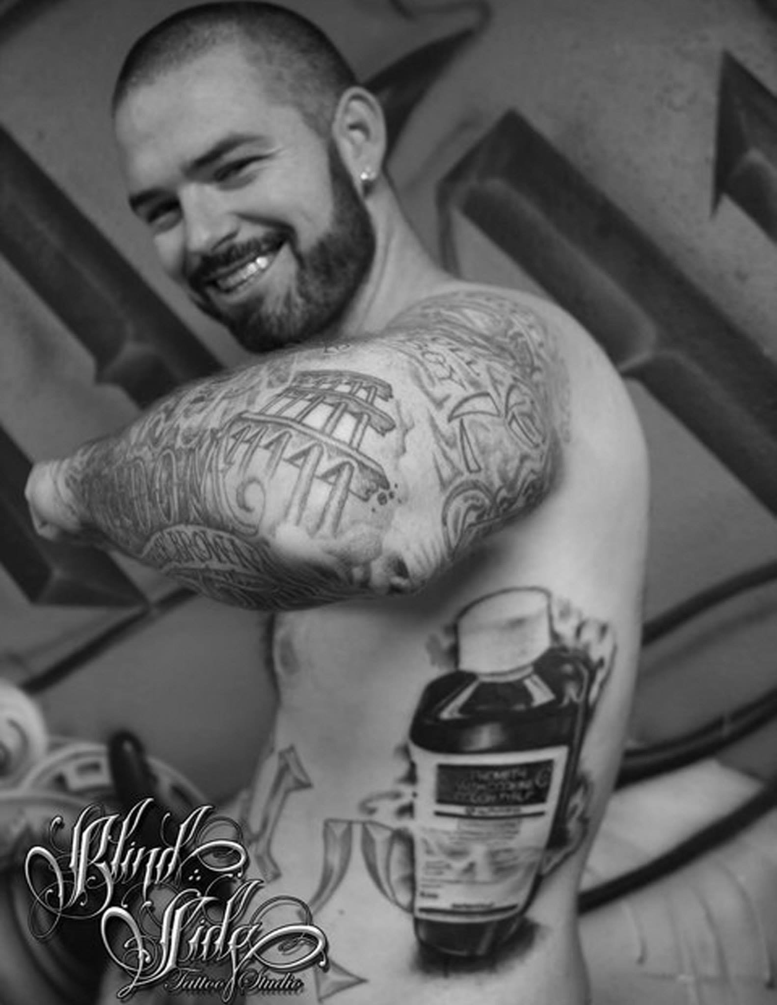 Black & grey tattoo artwork by Blindside Tattoo